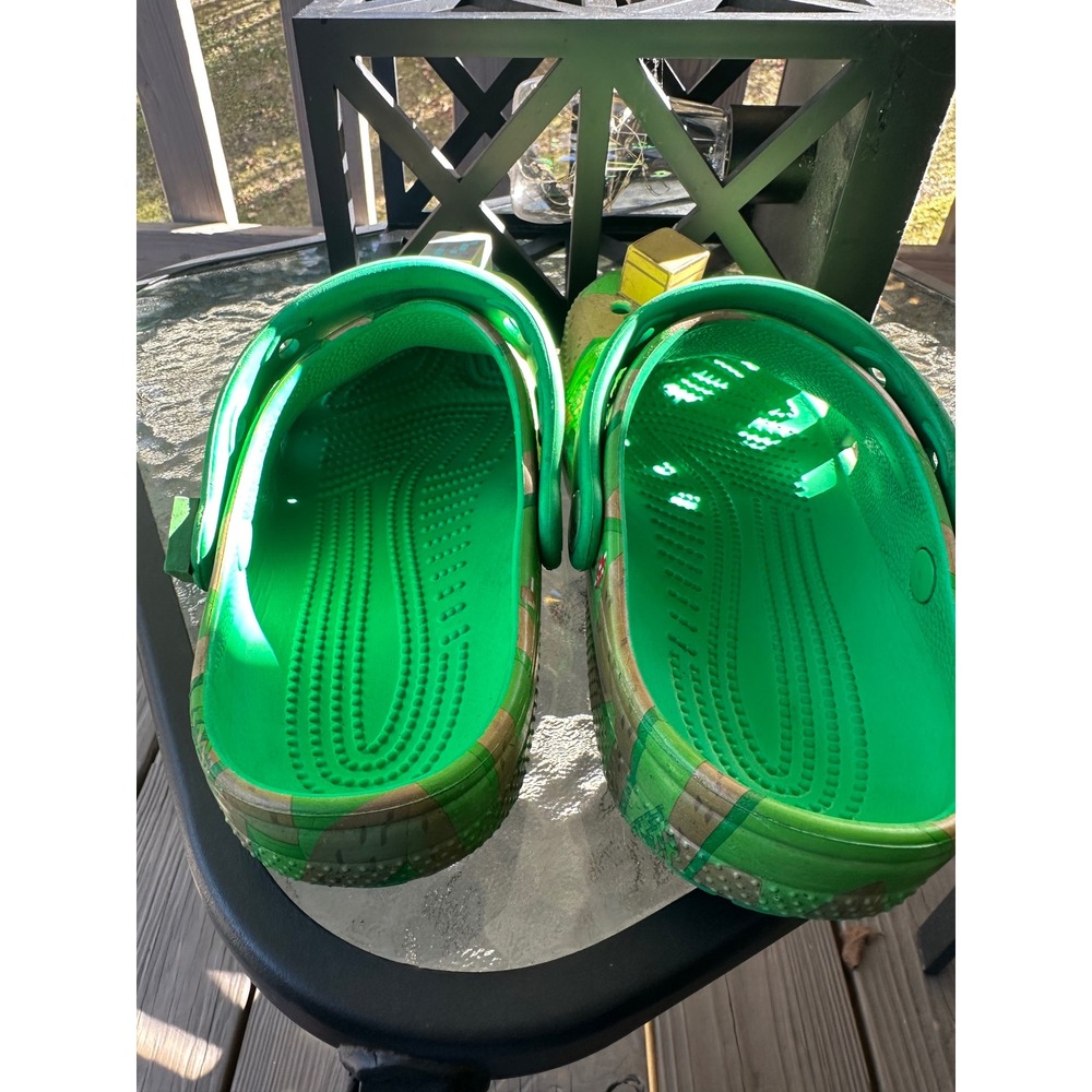 Croc Minecraft Clog Shoes Green Camo With Jibbitz Kids Junior Size J2 - Picture 3 of 7